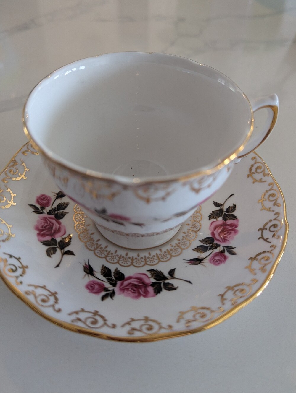 Vintage English 1960s Colclough 8245 Bone Fine China Teacup and Saucer